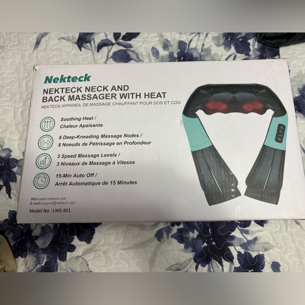 Nekteck Neck and Back Massager with Heat-NWT
